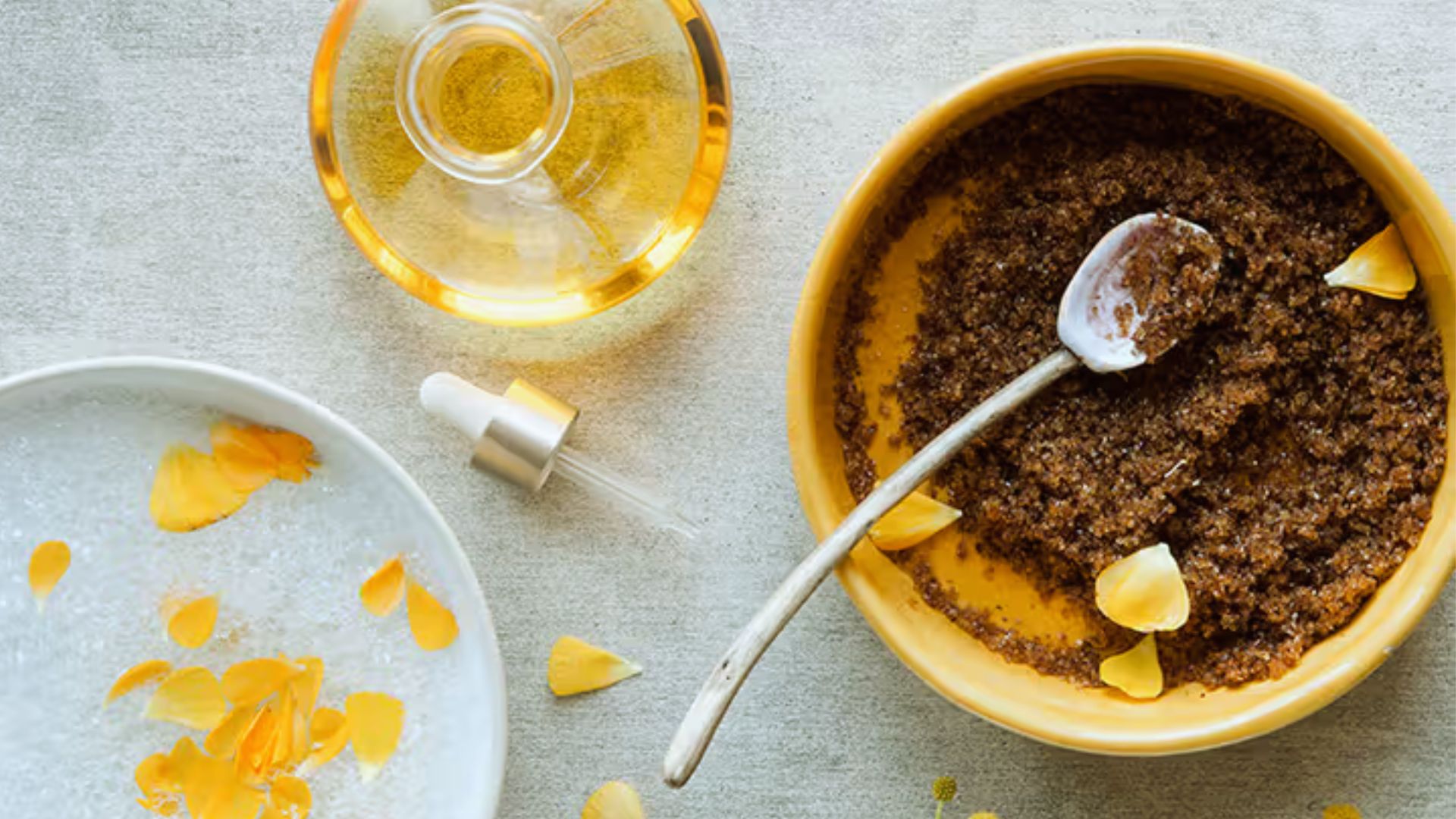 Step-by-step guide on creating a homemade face scrub using natural ingredients.