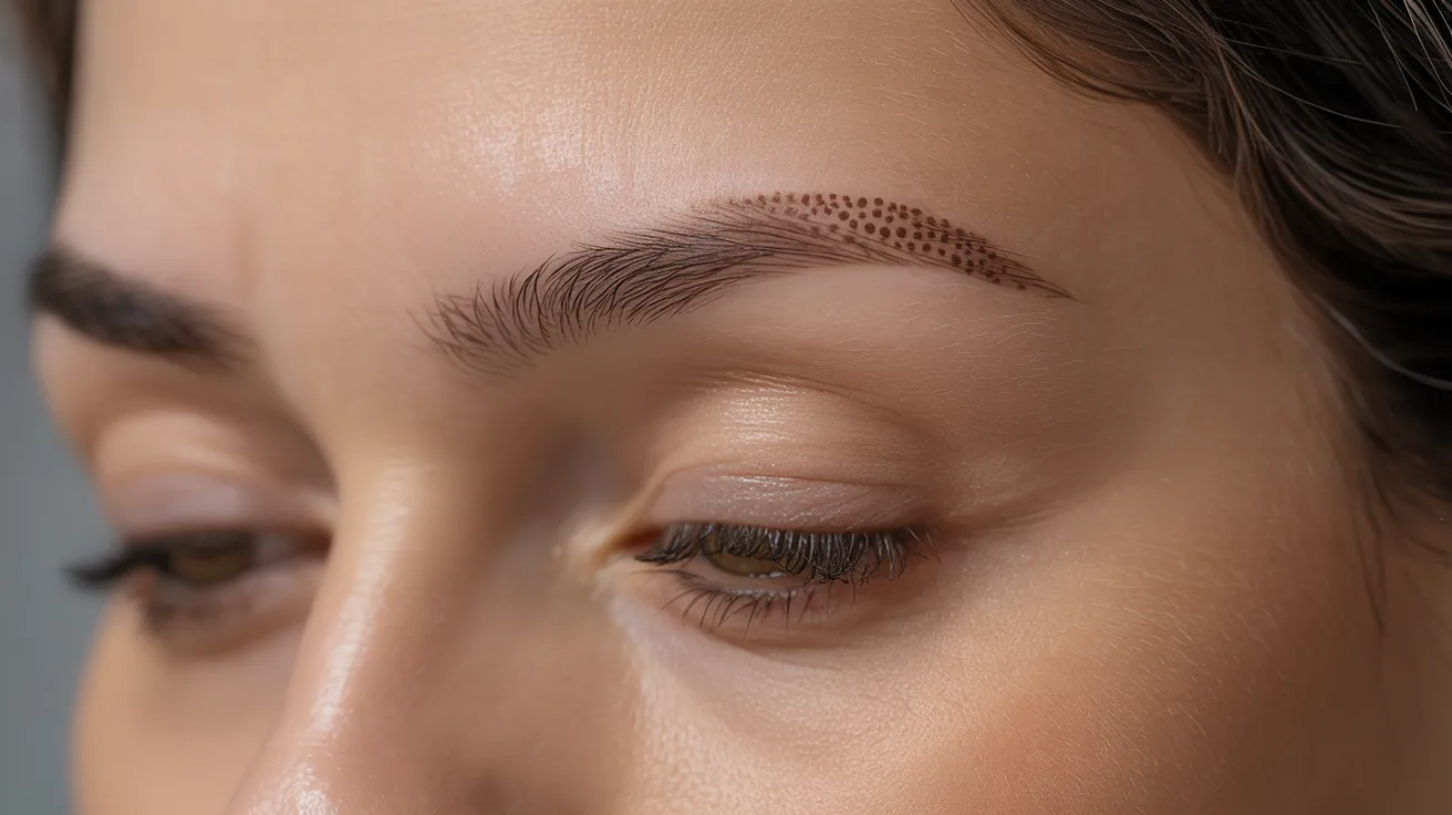 A woman with a distinctive forehead tattoo, highlighting her individuality and artistic expression.