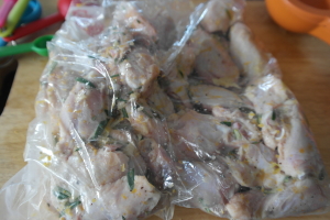 Marinade the wings in a resealable bag