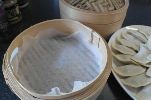 Line the steamer with baking paper (I do two layers - speeds up the cooking process)