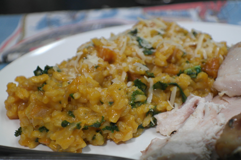 kale and pumpkin risotto