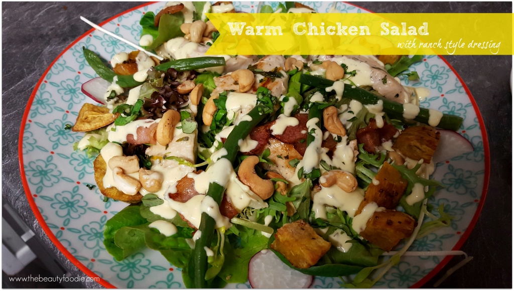 warm chicken salad with ranch style dressing