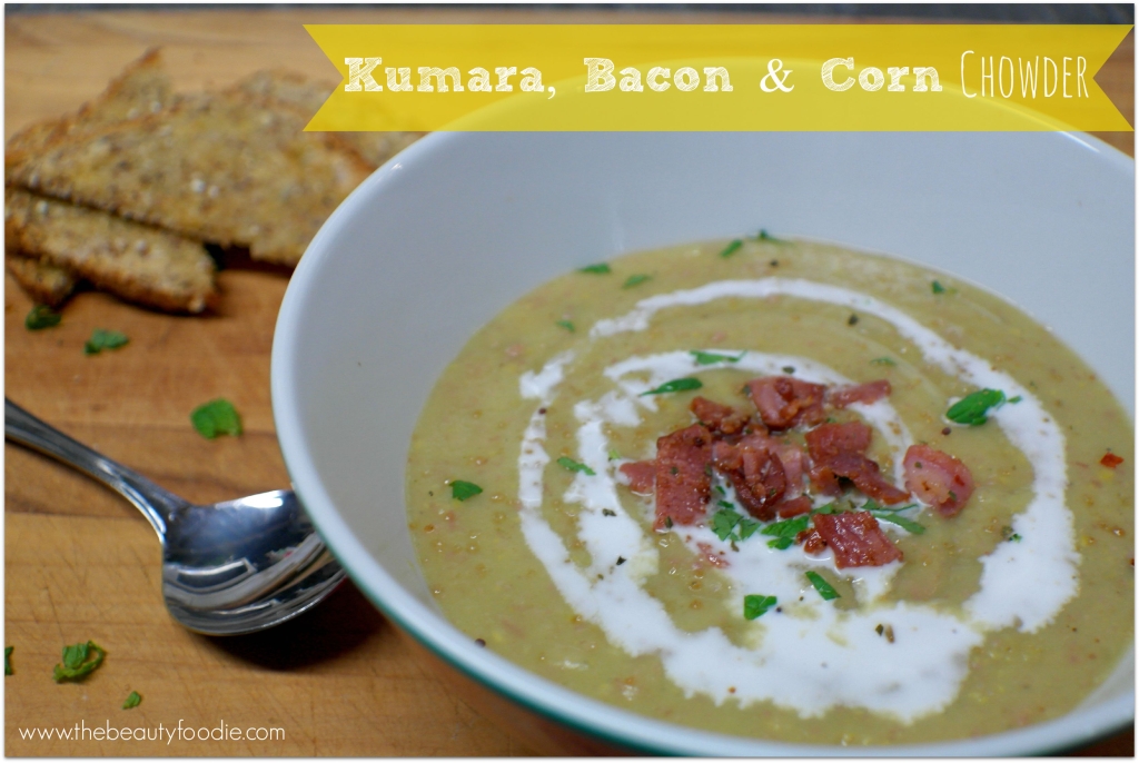 kumara bacon and corn chowder recipe