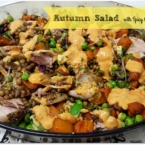 Autumn Salad with Spicy Chicken, Lentil and Pumpkin