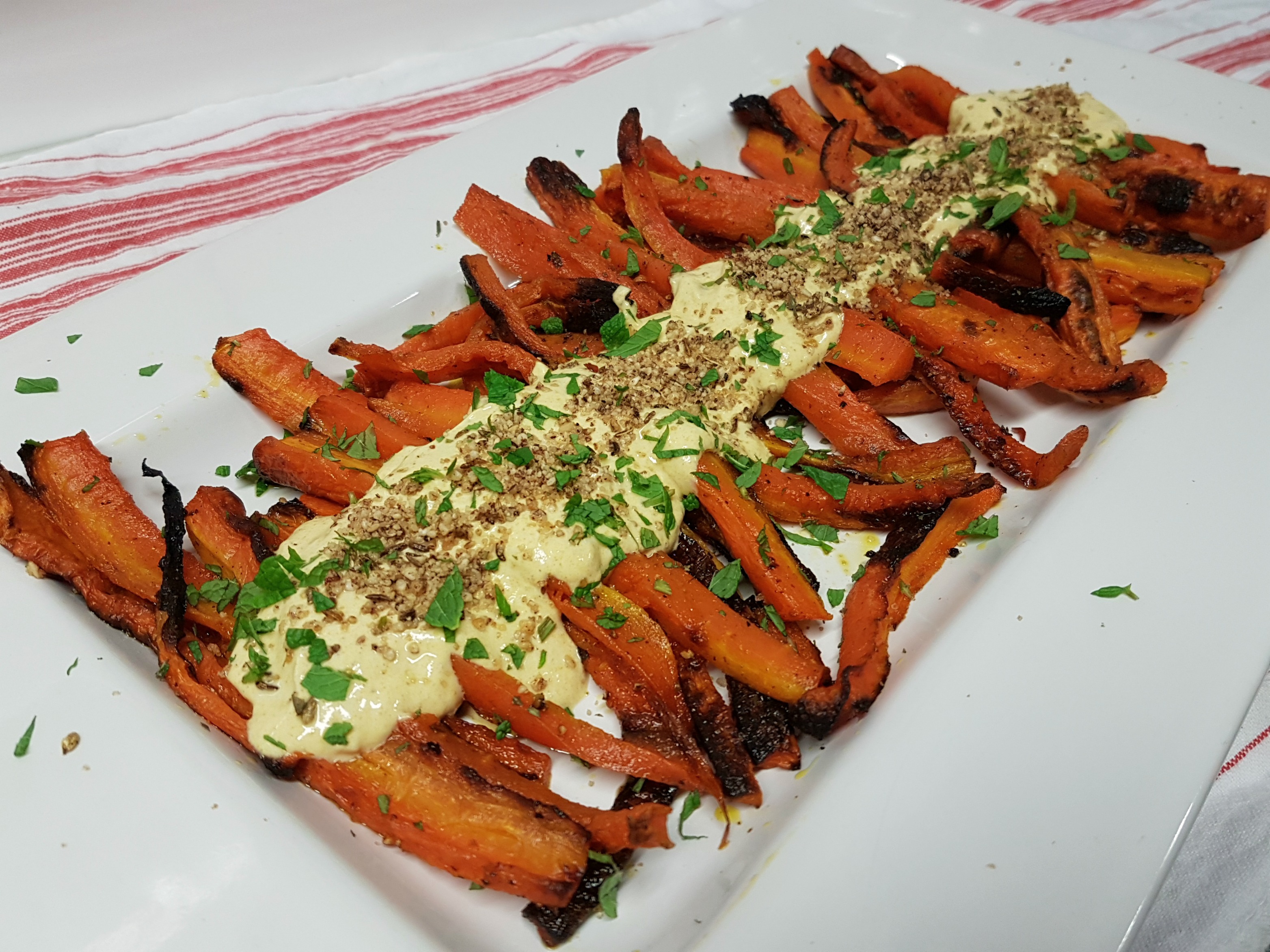 Roast Carrot Salad Spiced Yogurt Dip dukkah