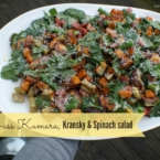 Kick Ass Kumara, Kransky and Spinach Salad