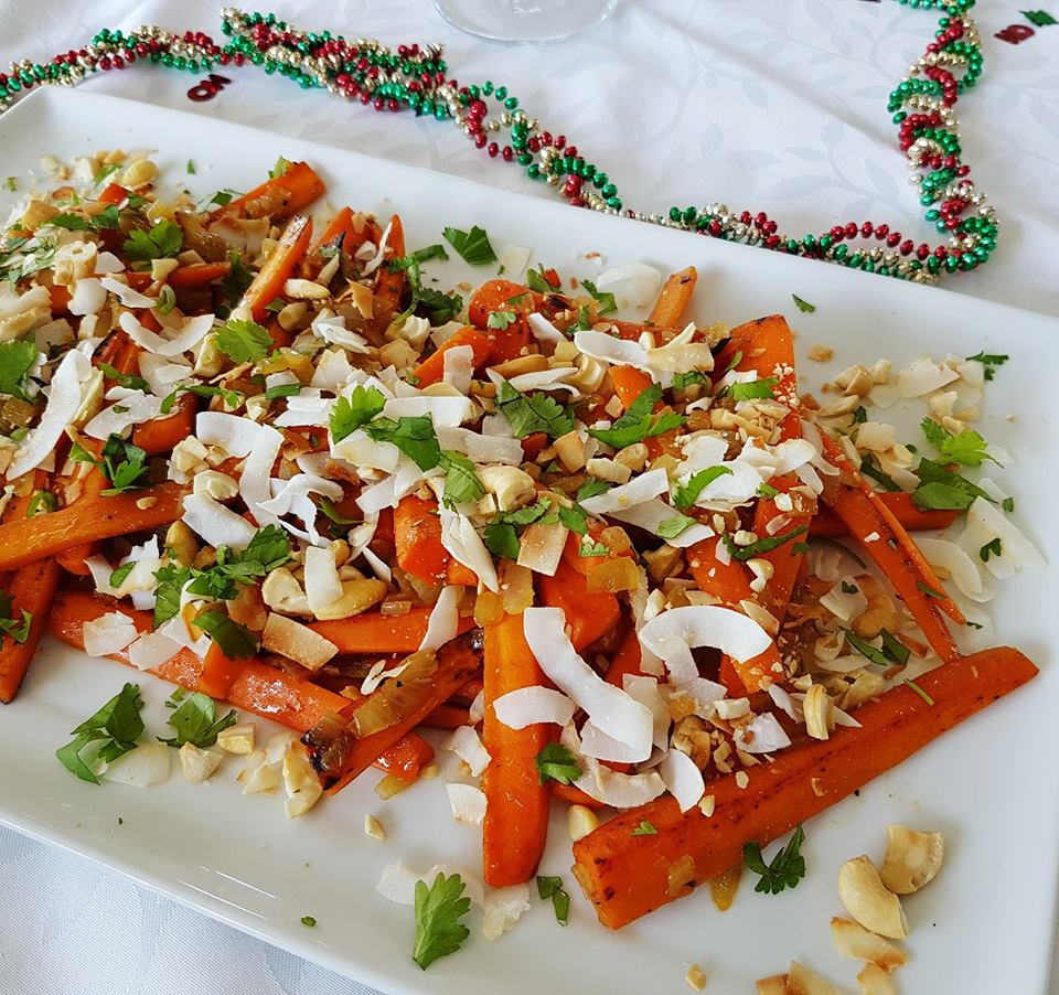 carrot salad with toasted coconut and cashew