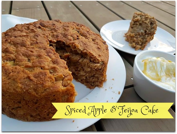 Spiced apple and feijoa cake