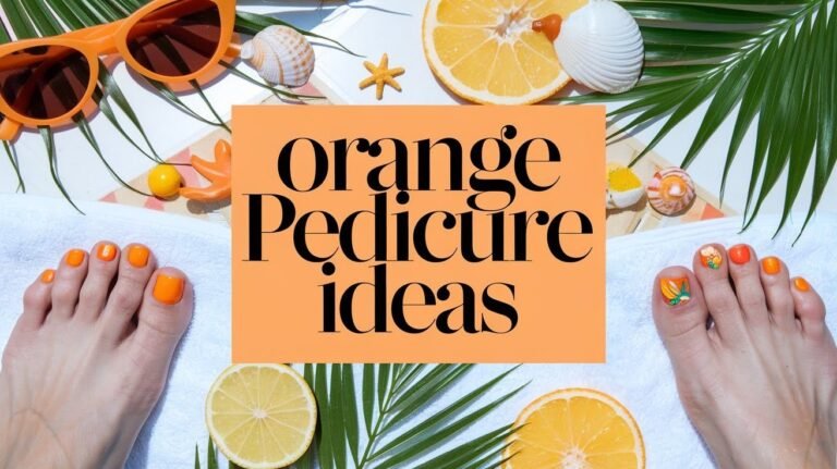 Orange Pedicure Ideas