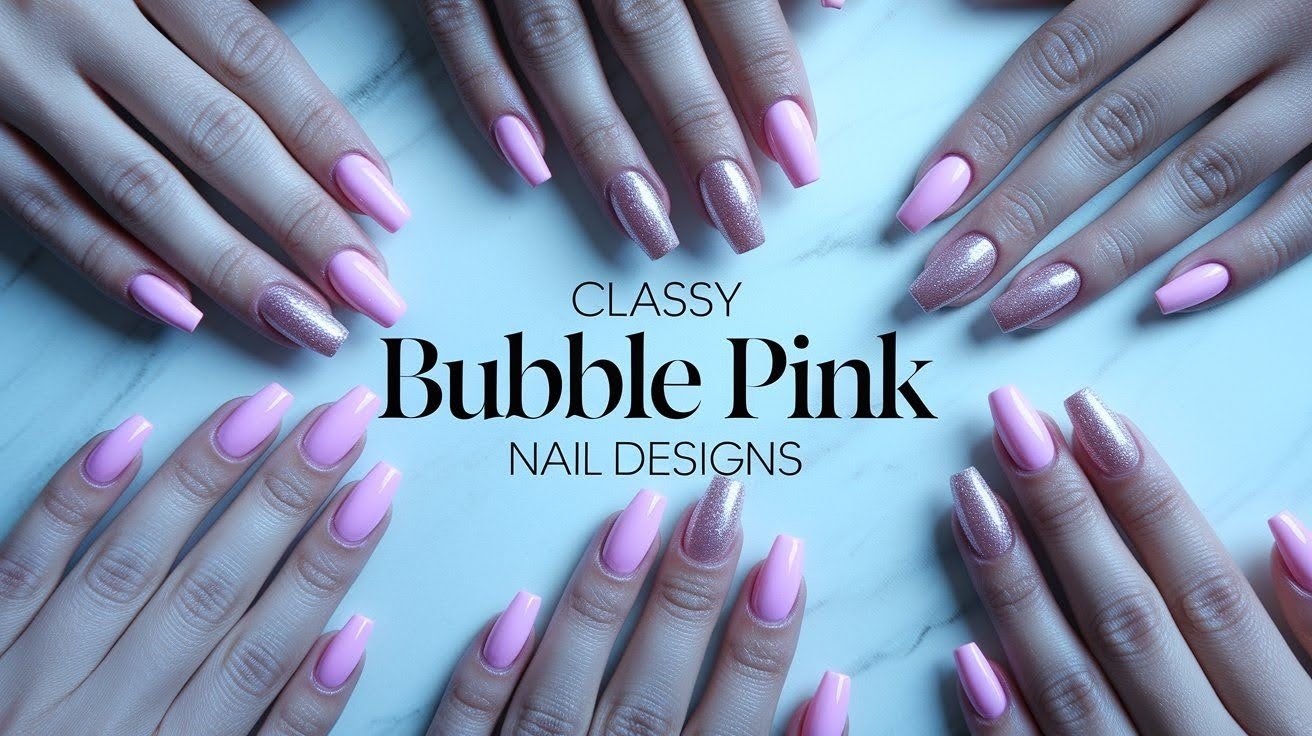 25 Classy Bubble Pink Nail Designs