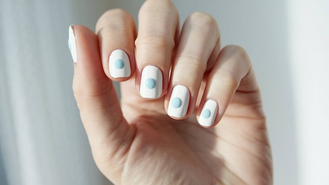 Baby Blue Dot Nails