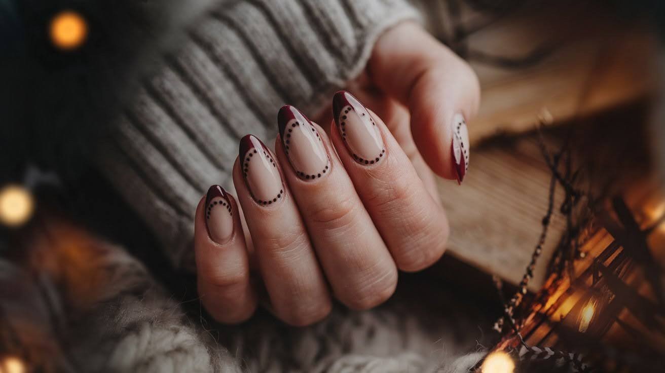 Burgundy and Black Dot Tips