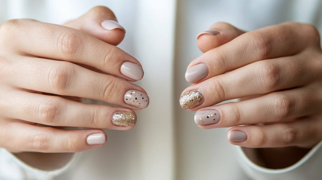  Glitter Dot Accent Nails