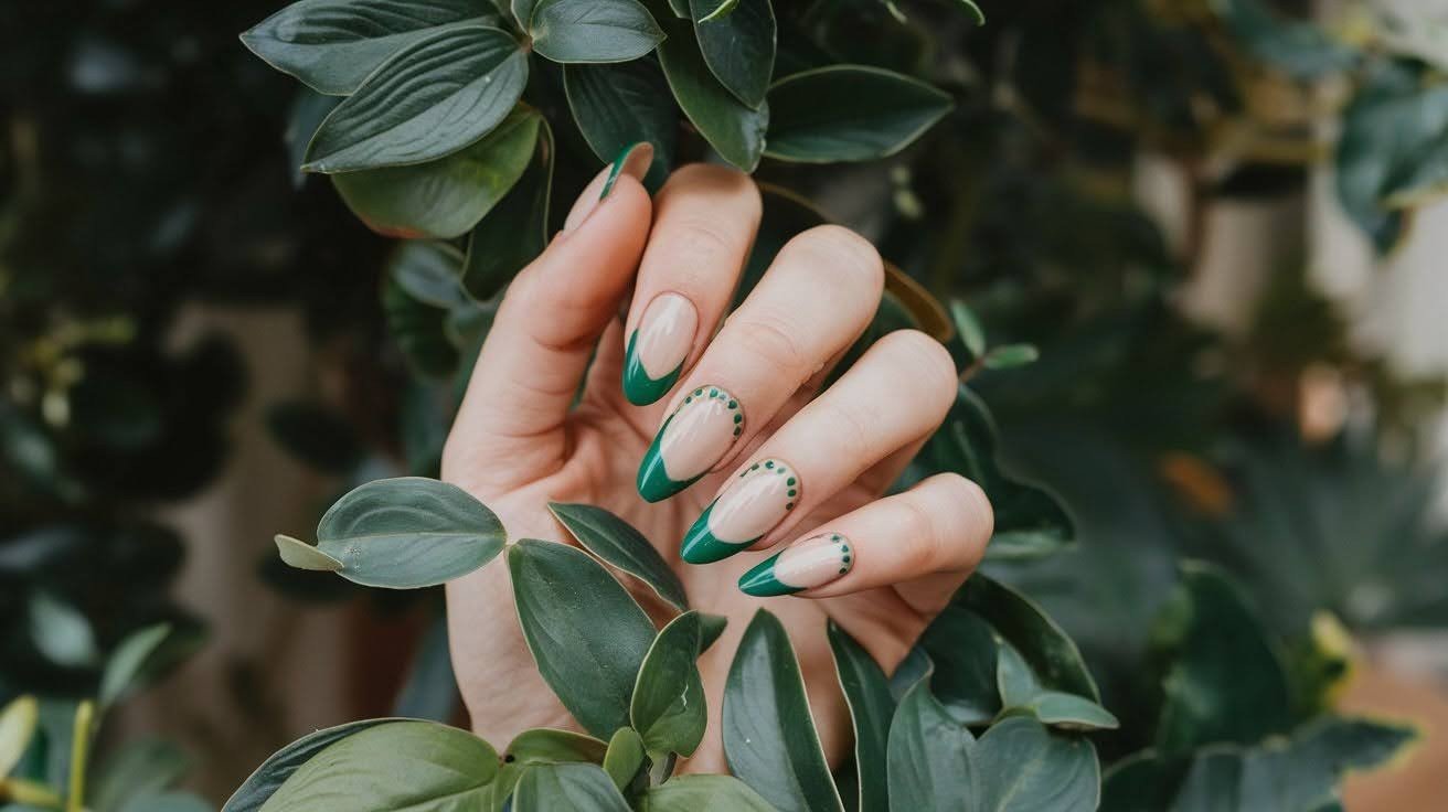 Green French with Dot Details