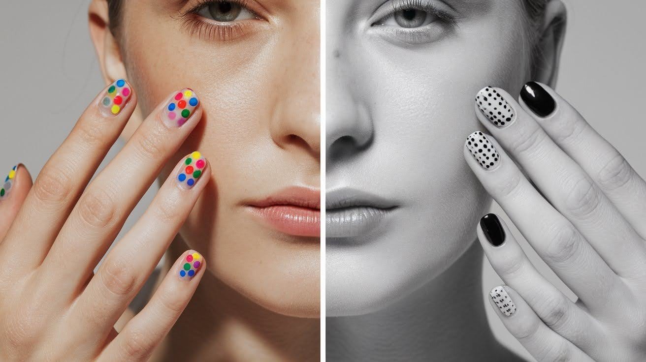  Mismatched Dot Manicure