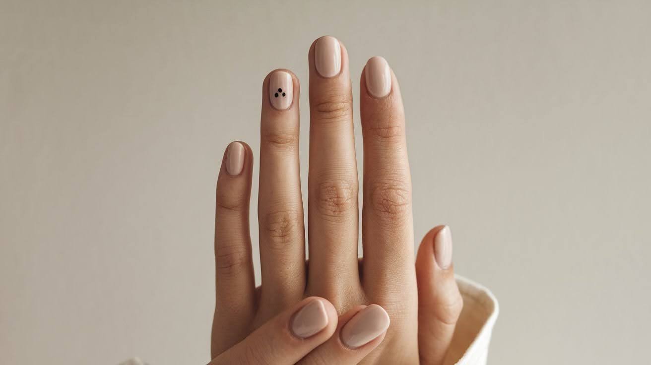 Single Black Dot on Nude Base