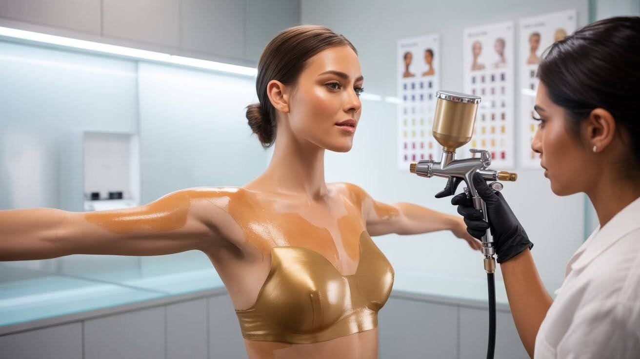 During the Spray Tan
