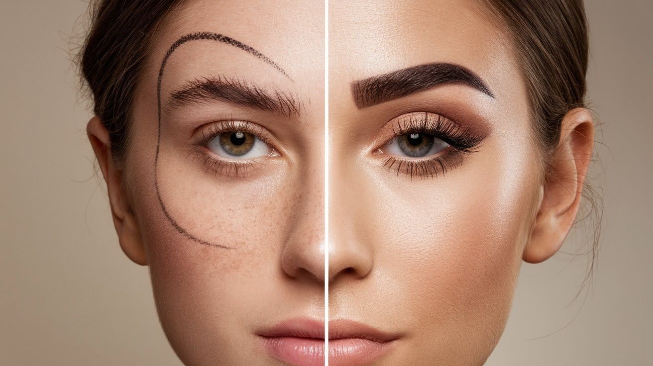 Before and After Ombre Brows