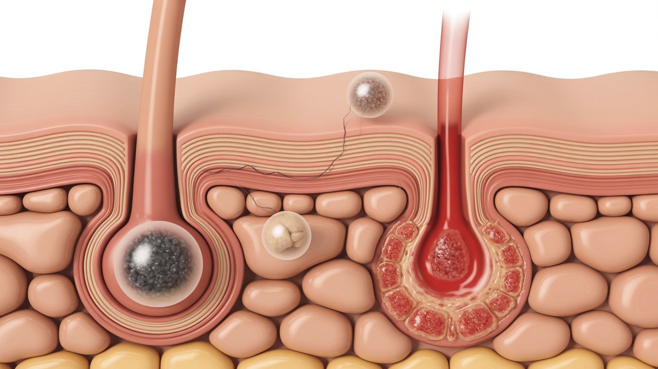 How Blackheads and Whiteheads Form