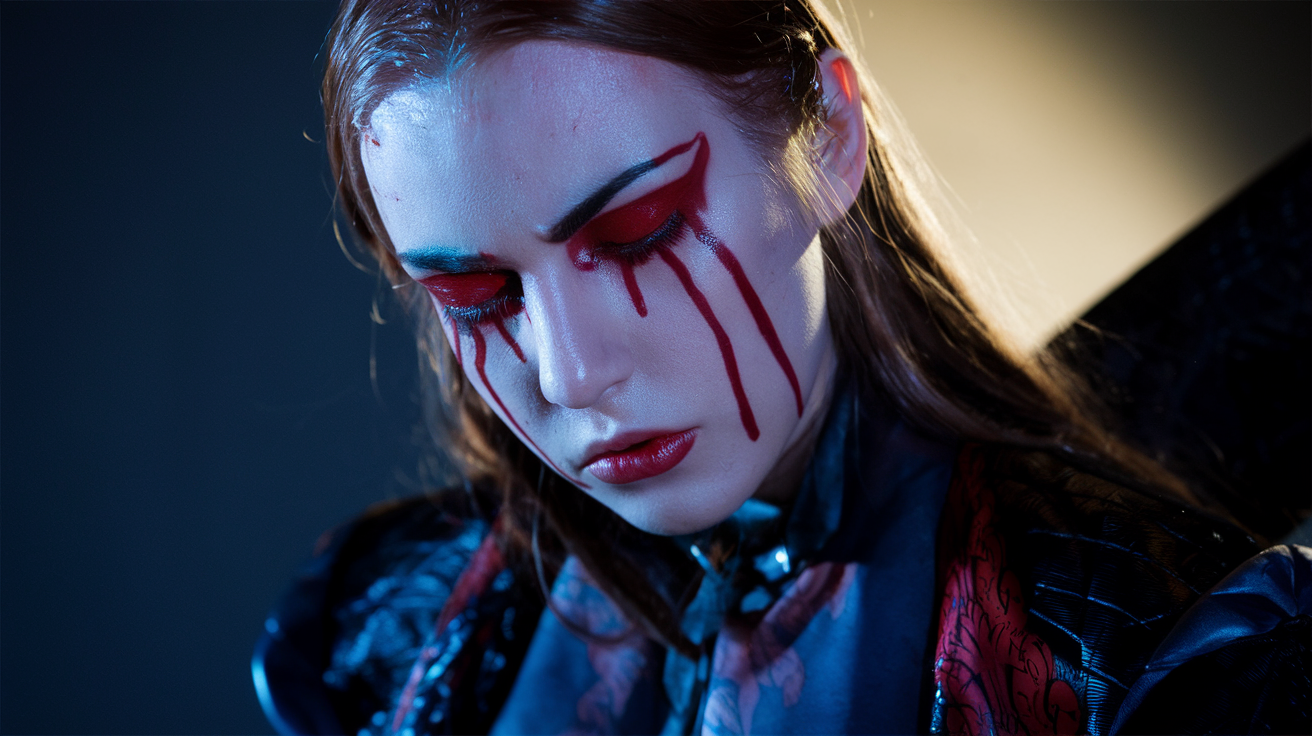 Blood-Drip Eyeliner for Cosplay Twist
