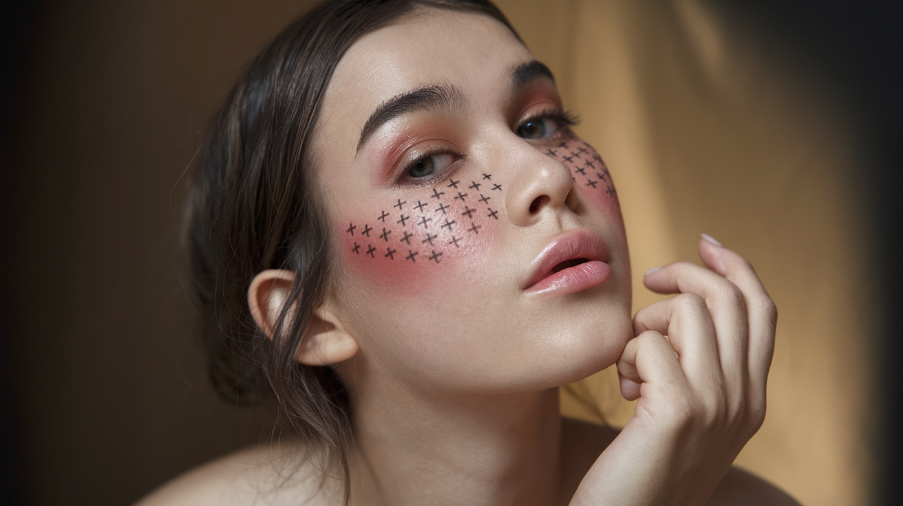 Under-Eye Blush with Stars or Crosses