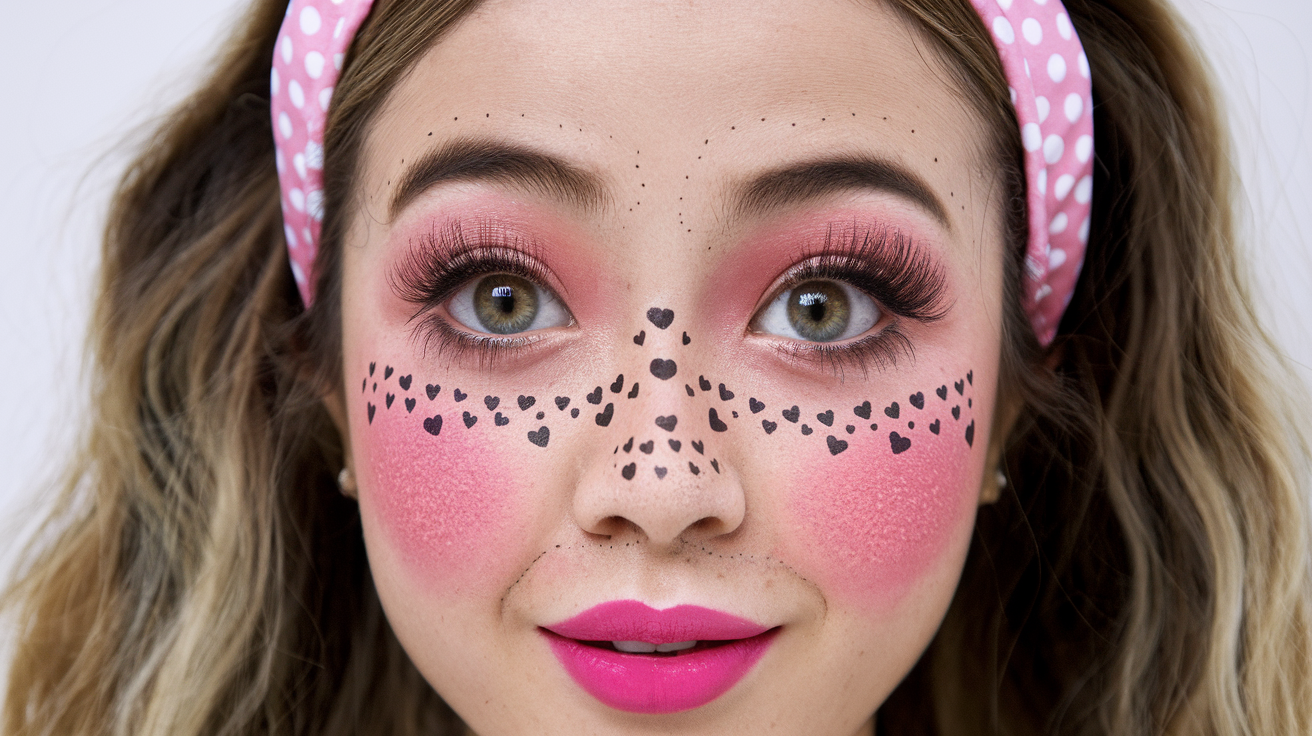 Faux Freckles with Heart Stamps