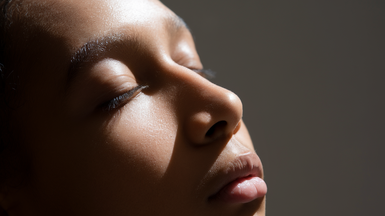 Soft Highlighter Only on Nose Bridge