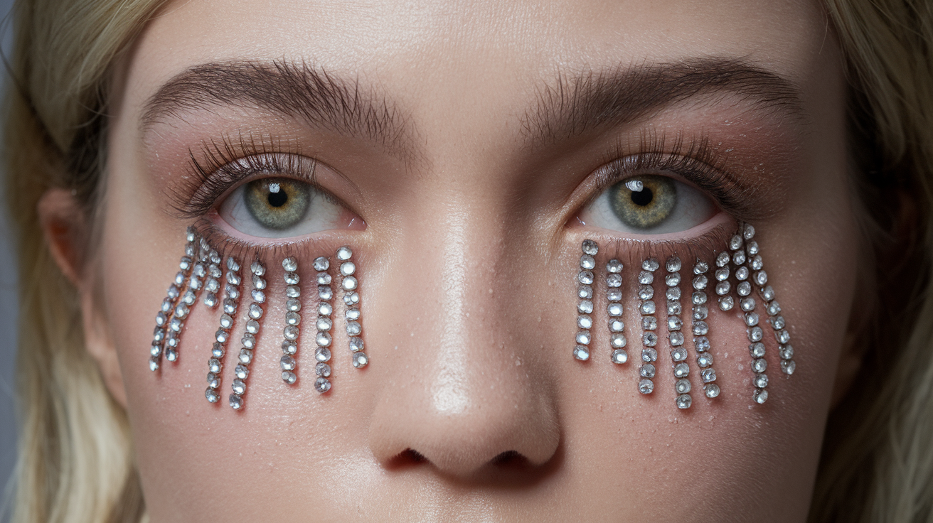 Rhinestone "Crying" Effect Under Eyes