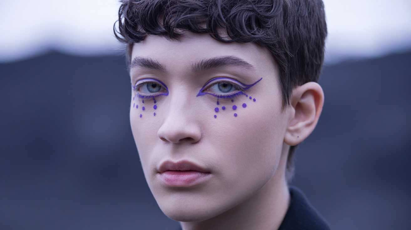 Abstract Purple Liner Shapes