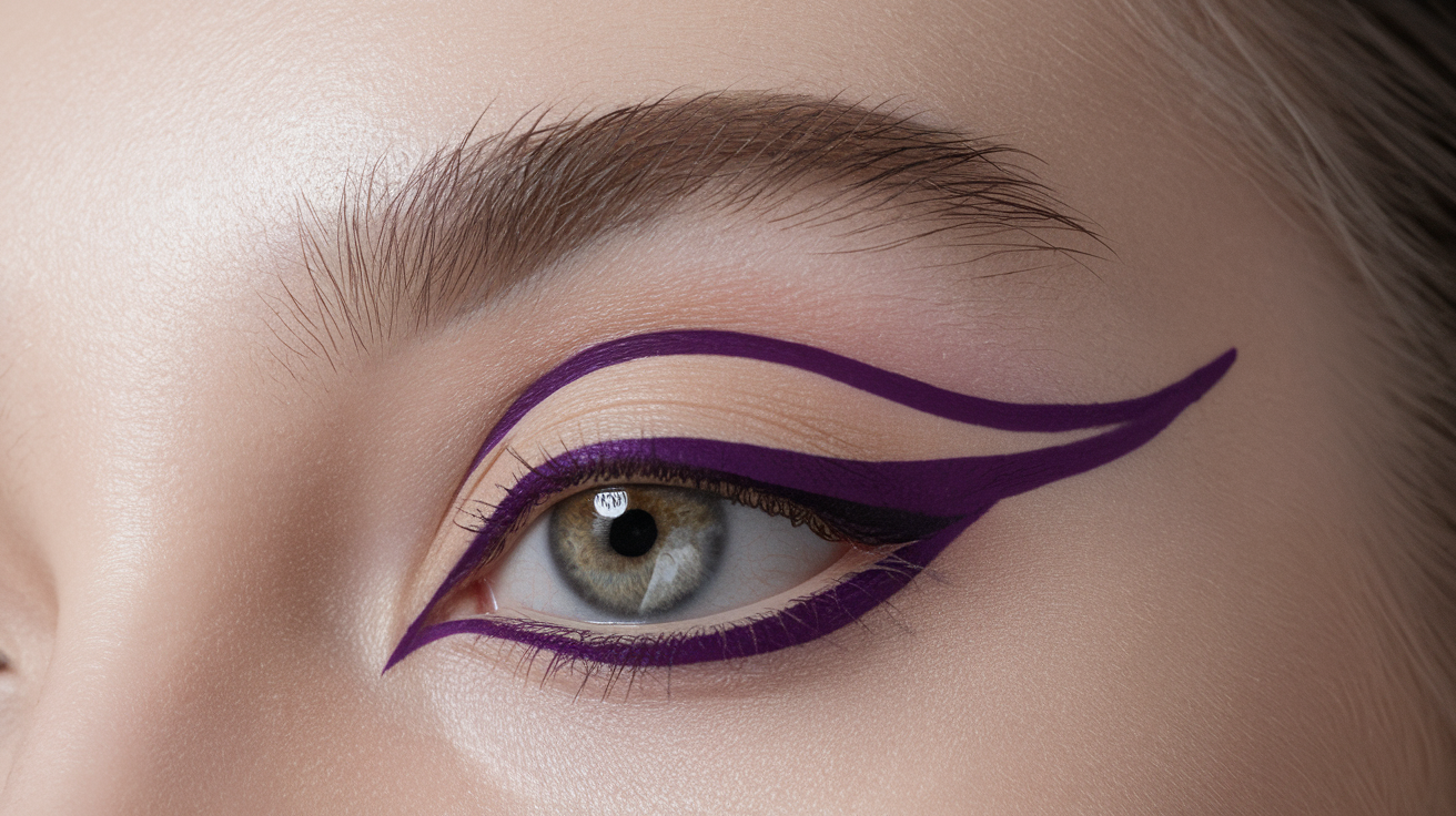 Floating Purple Eyeliner with Negative Space