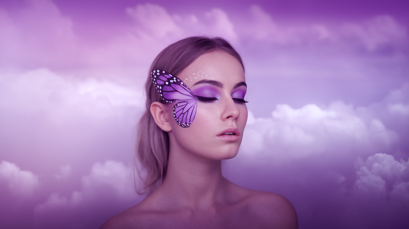 Purple Butterfly-Inspired Eye Makeup