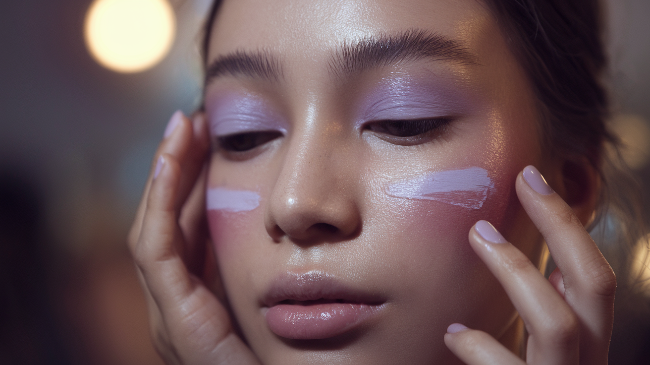 Lavender Cream Shadow with Dewy Skin