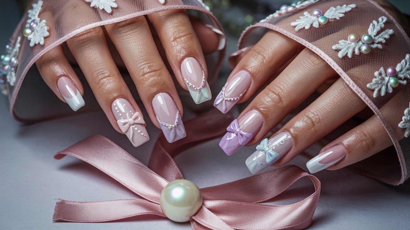 Ballerina Bow Nails