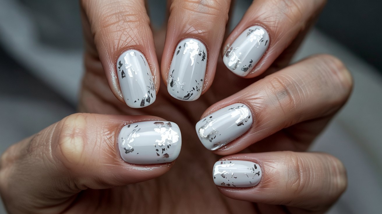 Tortoise Nails With Red Accent