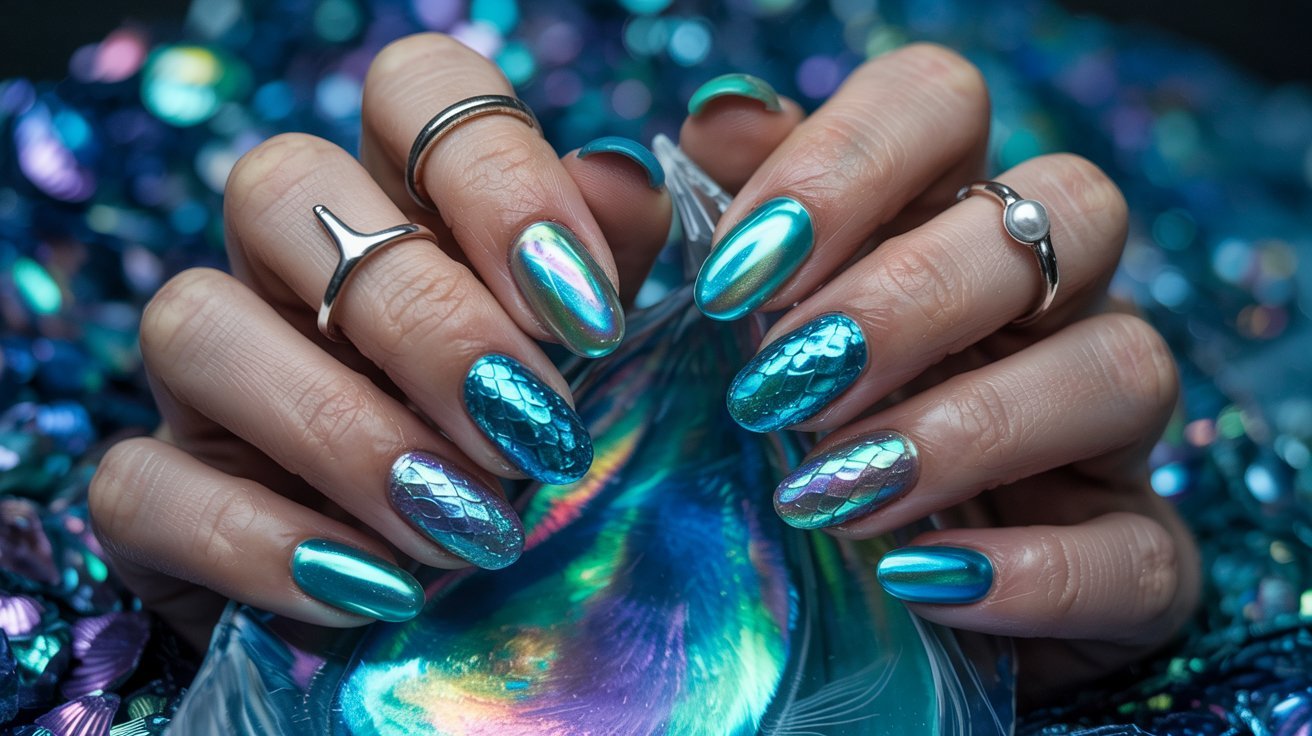 Holographic Butterfly Nails