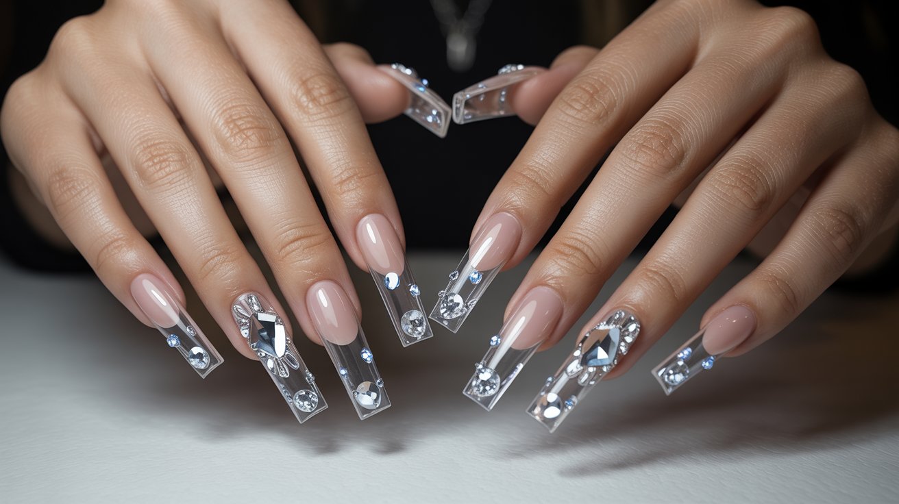 Clear Acrylics with Embedded Jewels