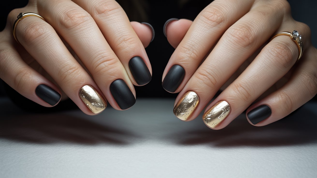 Matte Black with Gold Foil