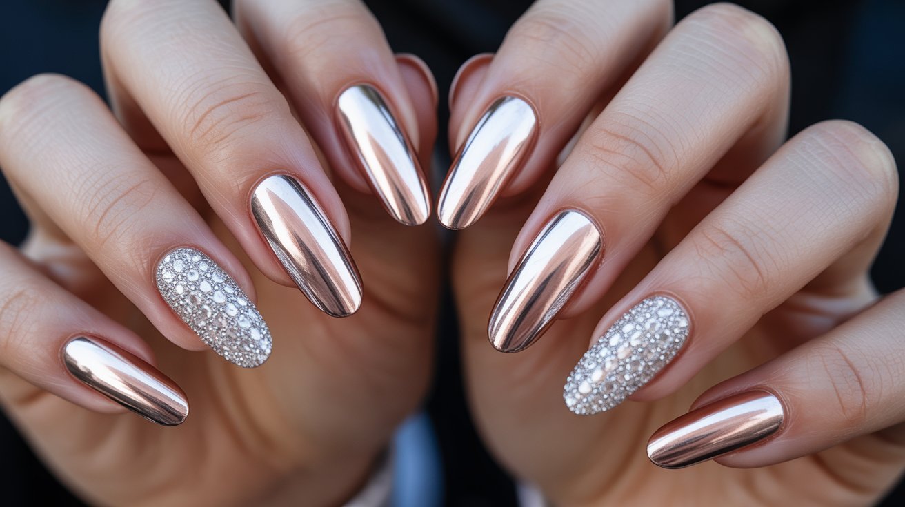 Diamond-Cut Chrome Nails