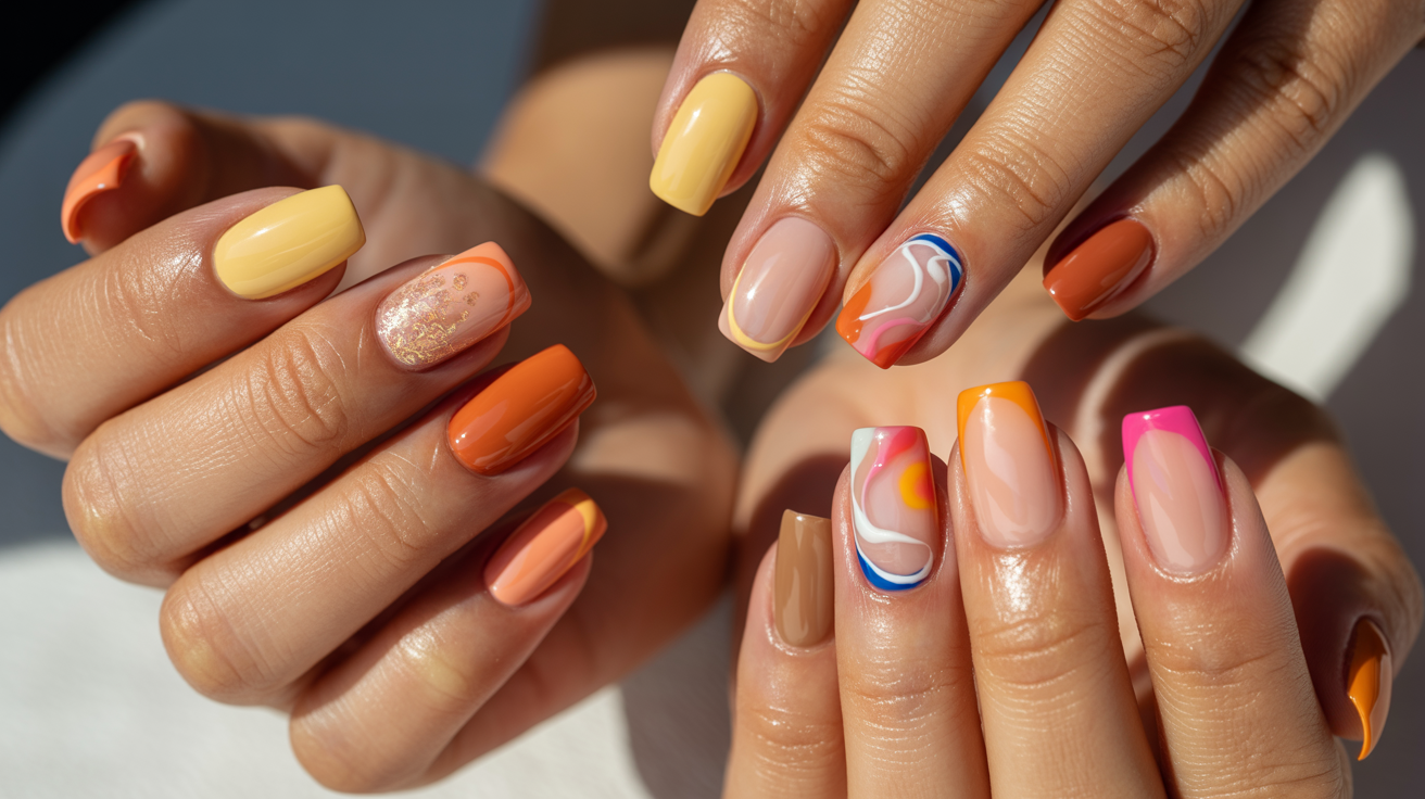 Warm Neutrals, French Tips