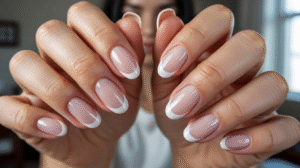 Oval French Tip Nails