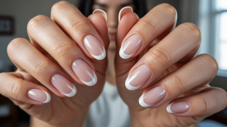 Oval French Tip Nails