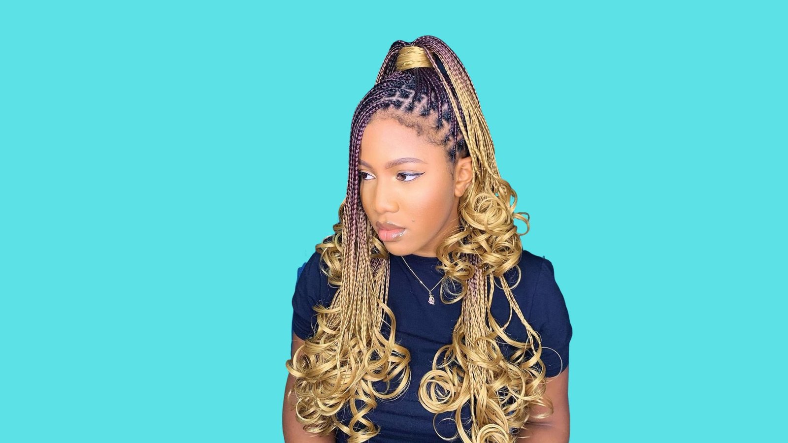 Braided Ponytail with Curled Tips