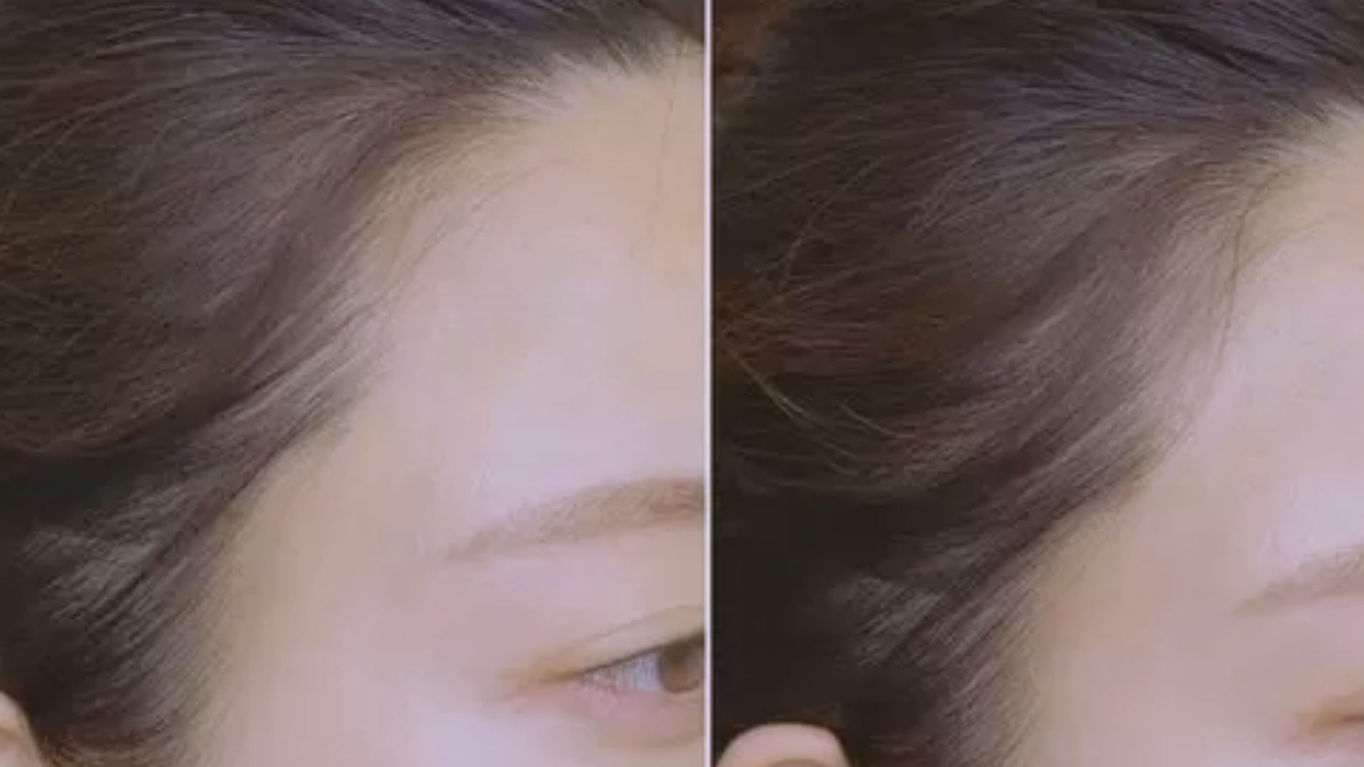 3. Two images of a woman with her hair styled up, showcasing different angles and expressions.