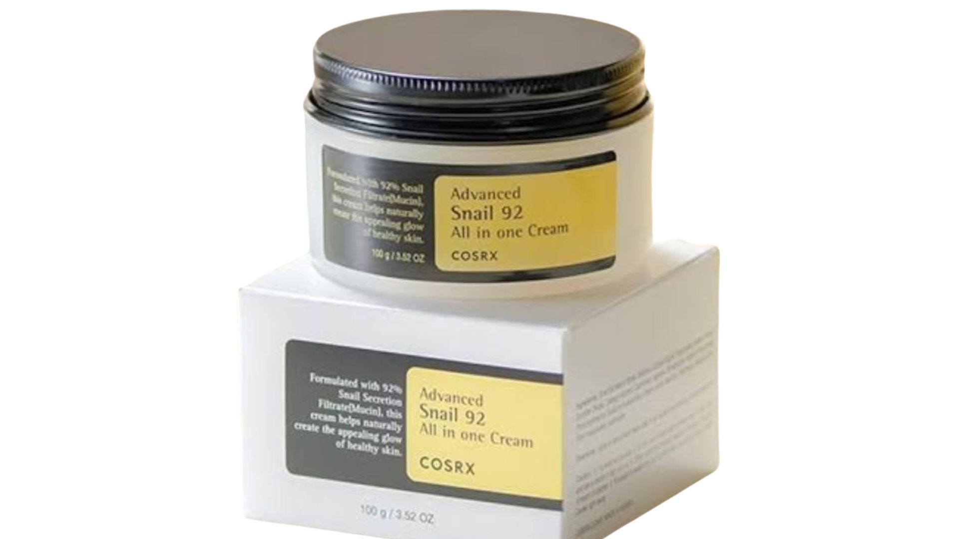 A jar of COSRX Aloe Vera Gel Cream, showcasing its green gel texture and branding on the label.