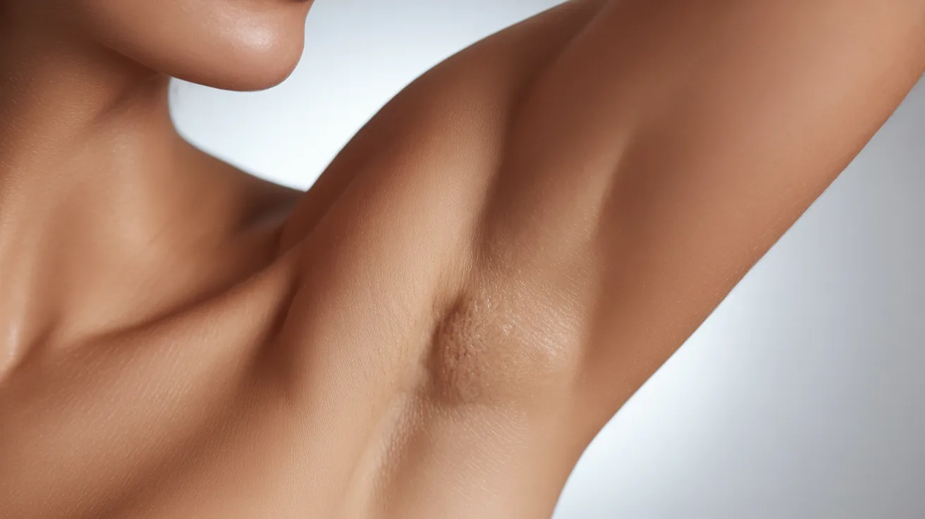 A woman's arm displaying waxed underarms, illustrating the topic of waxing duration and hair removal expectations.