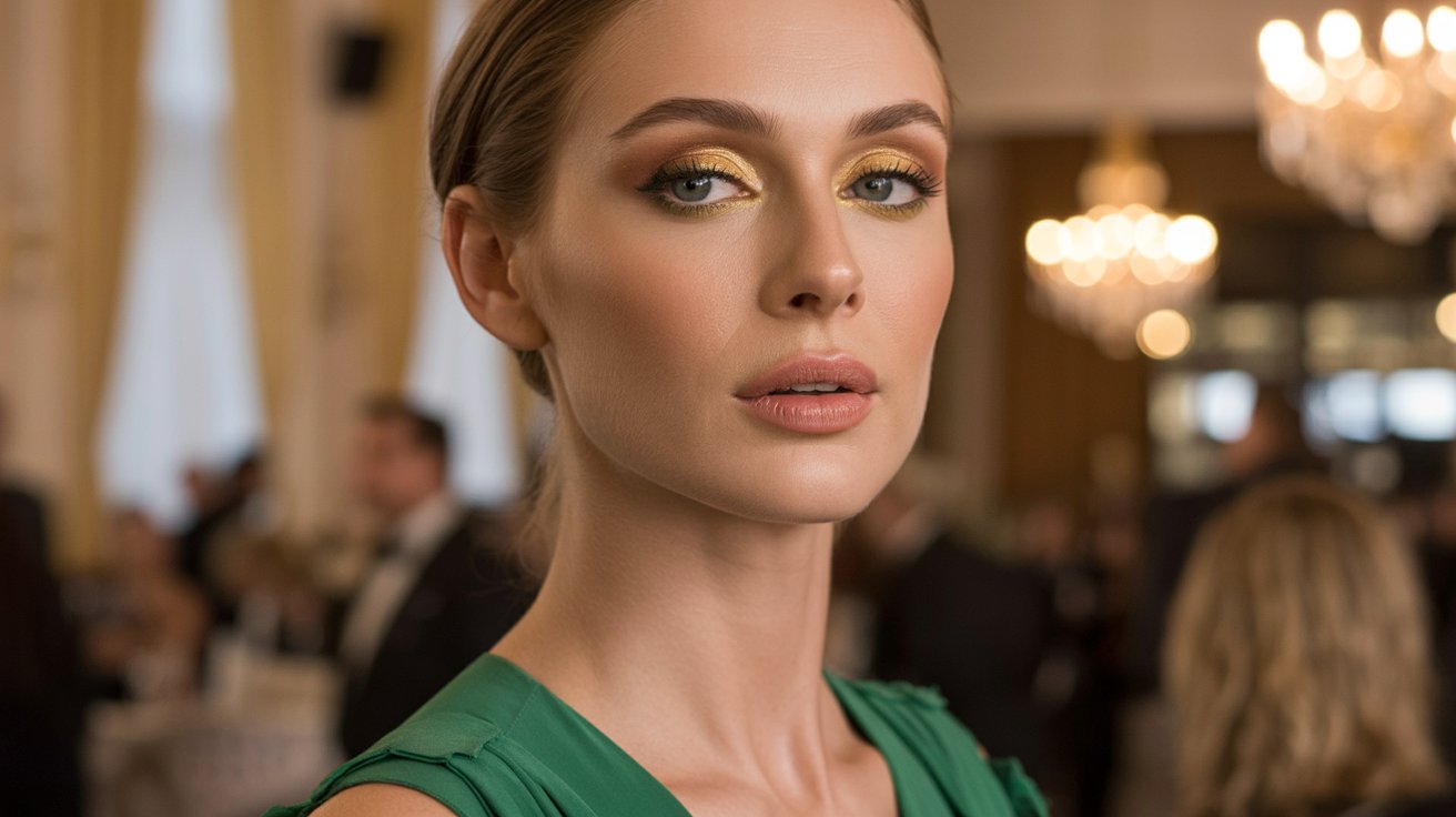 Soft Gold Eyes with Nude Lips