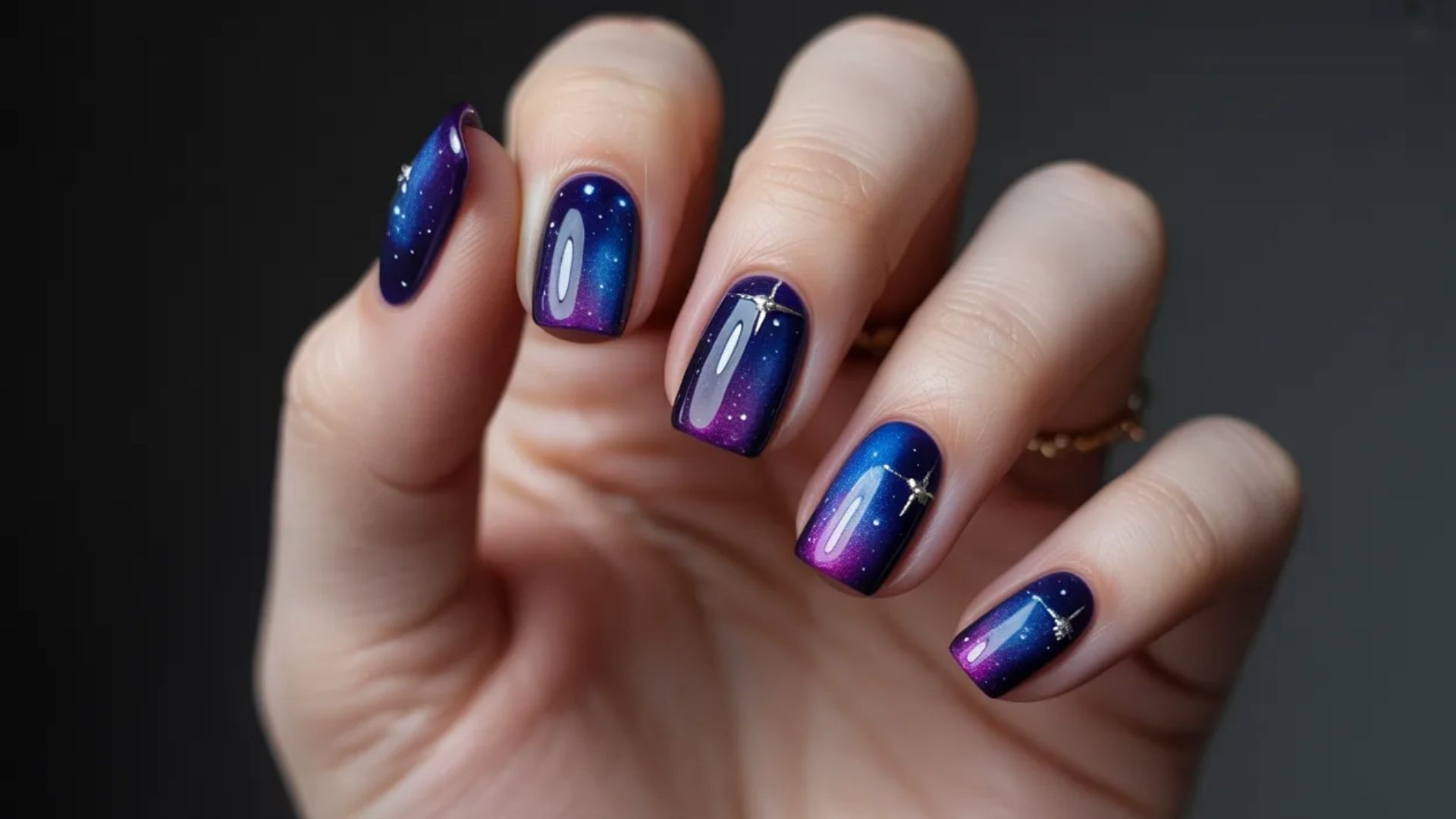 Starry Night Galaxy Nails