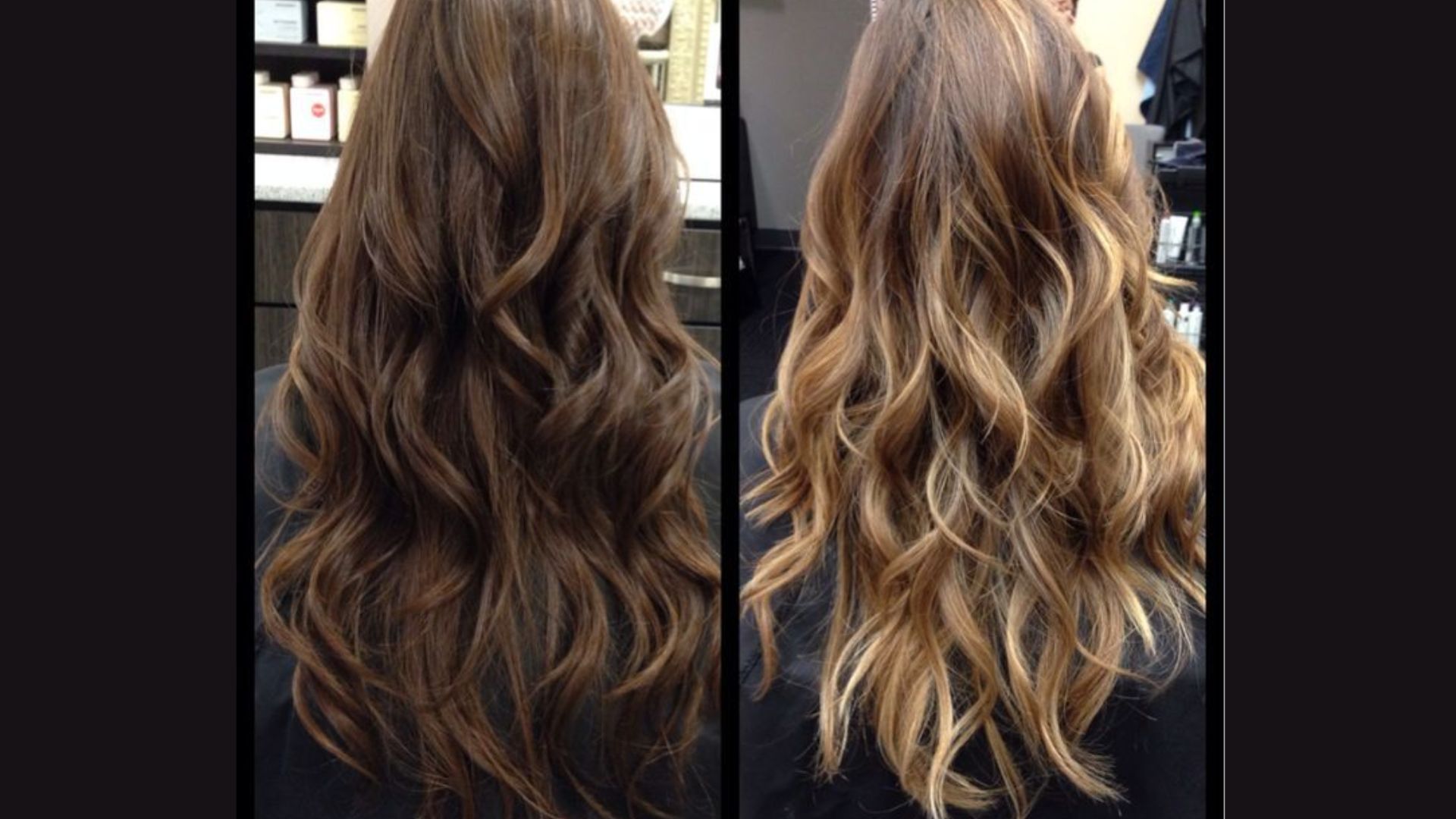 Before and after images showing a dramatic change in hair color, highlighting the transformation and new style.