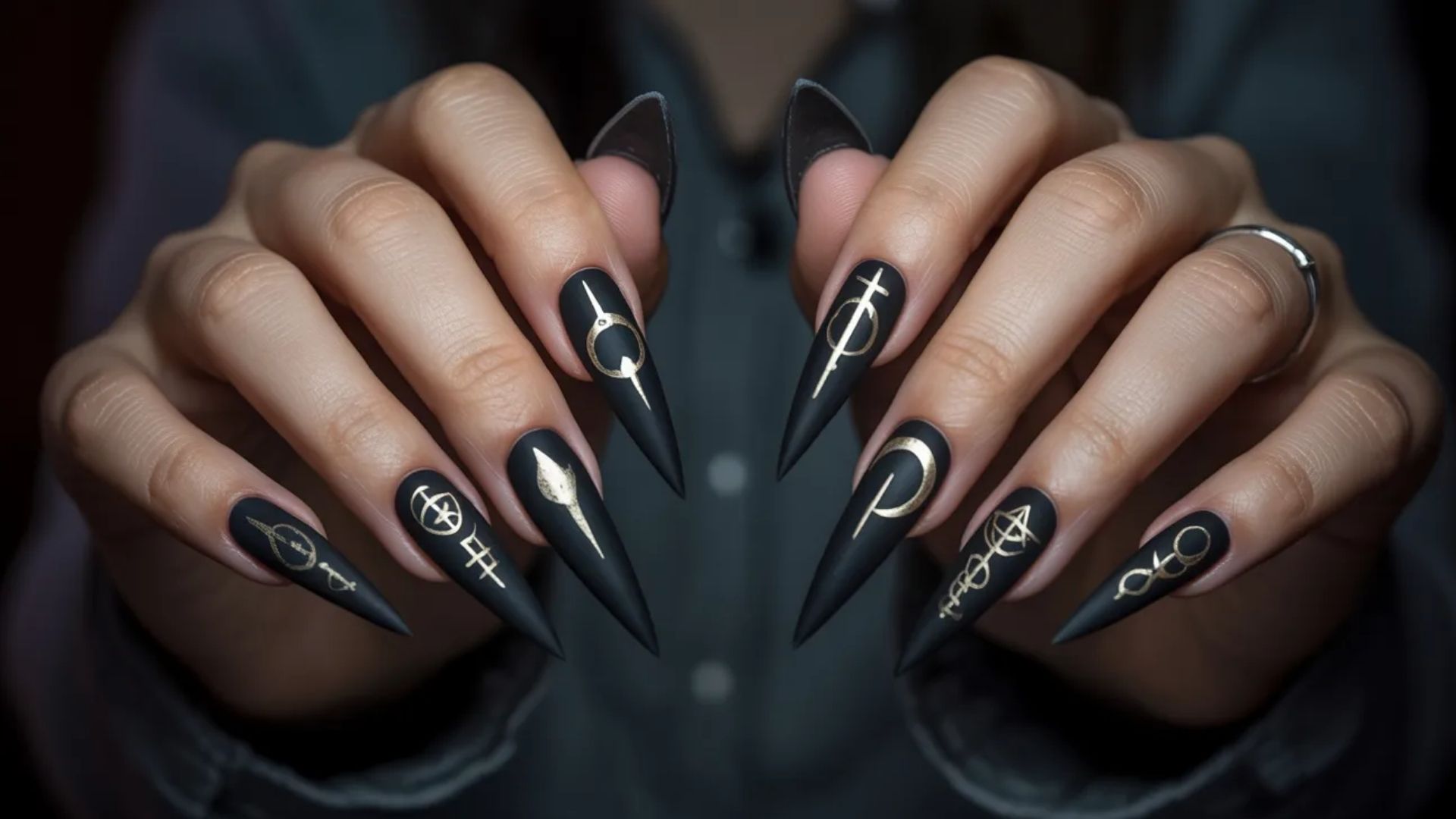 Stiletto Dark Witch Nails
