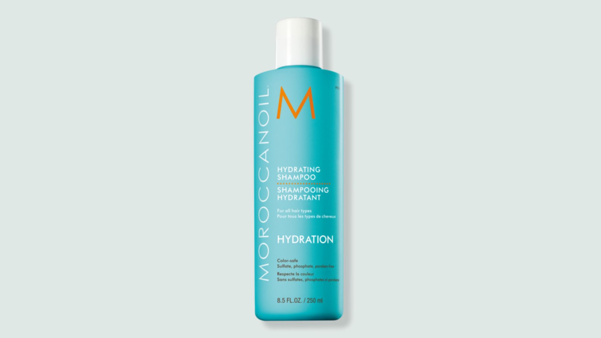Moroccanoil Hydration Conditioner bottle with a turquoise label, designed to nourish and hydrate dry hair.